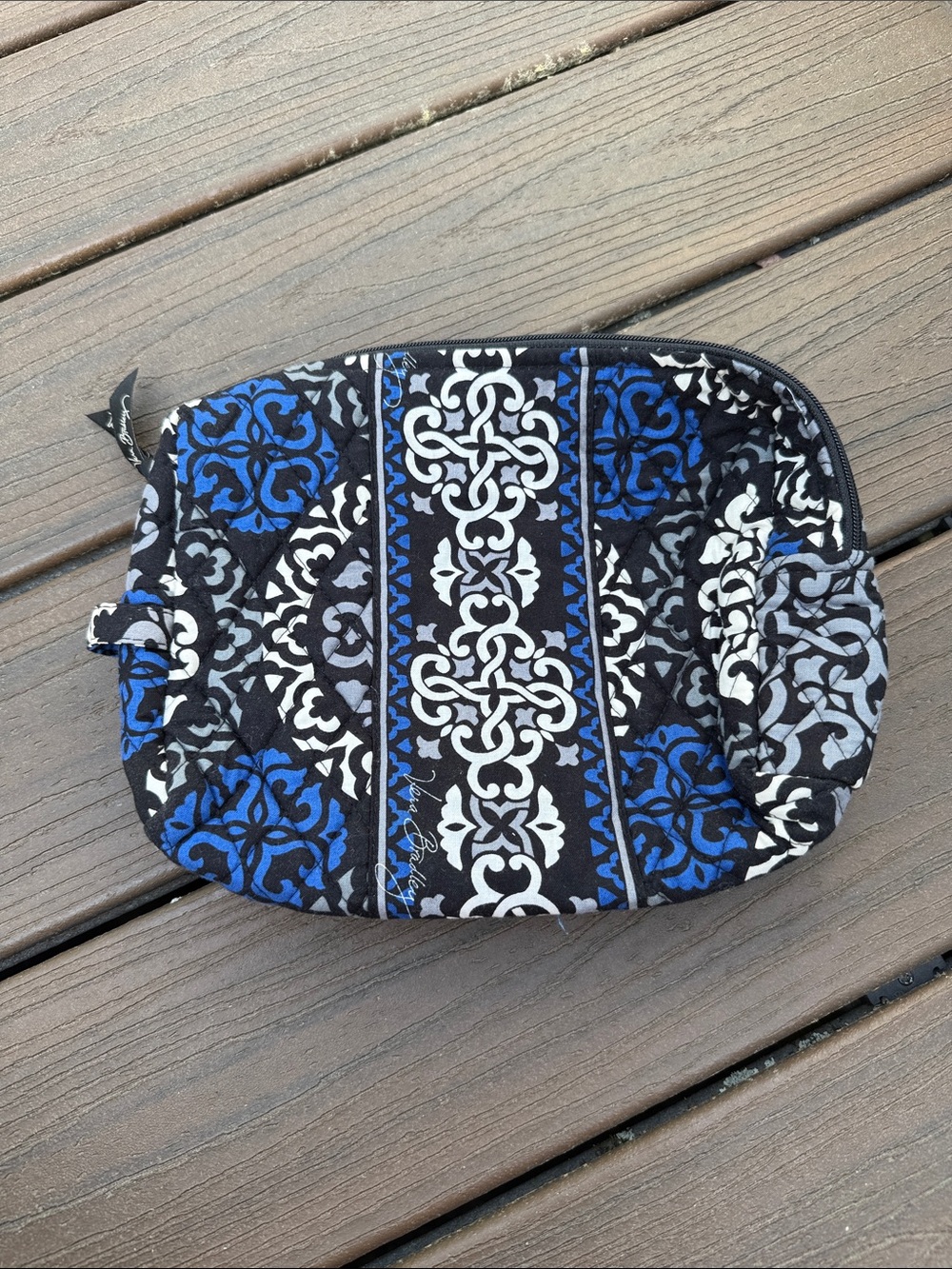 Vera Bradley “Canterbury Colbalt” Quilted Navy & White Patterned Tote Set 9 pcs - Picture 6 of 9